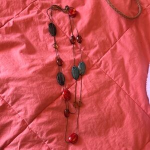 Elegant Red and Black Beaded Necklace